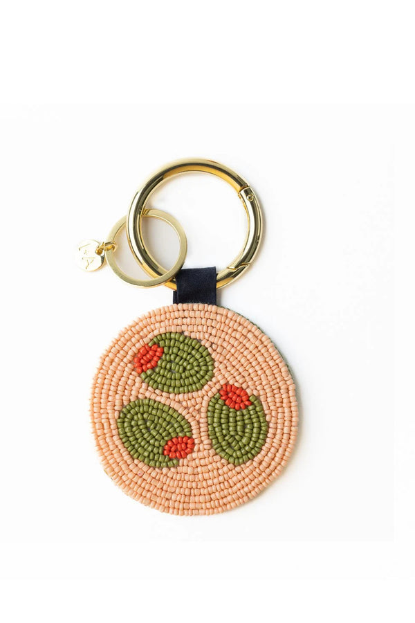 Kelsey Olives Seed Bead Bag Accessory Key Ring Blush