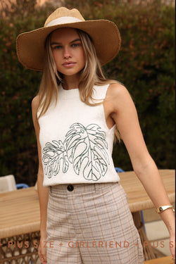 Monstera Knit Tank